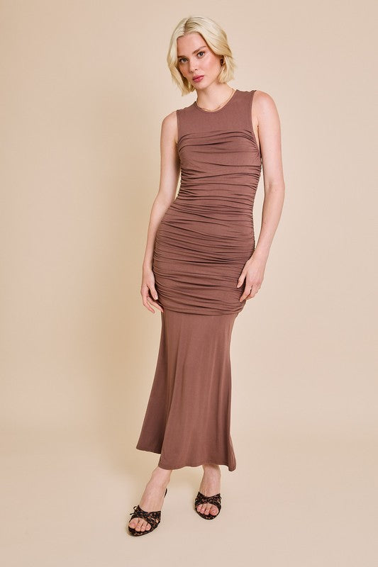 Espresso Ruched Dress