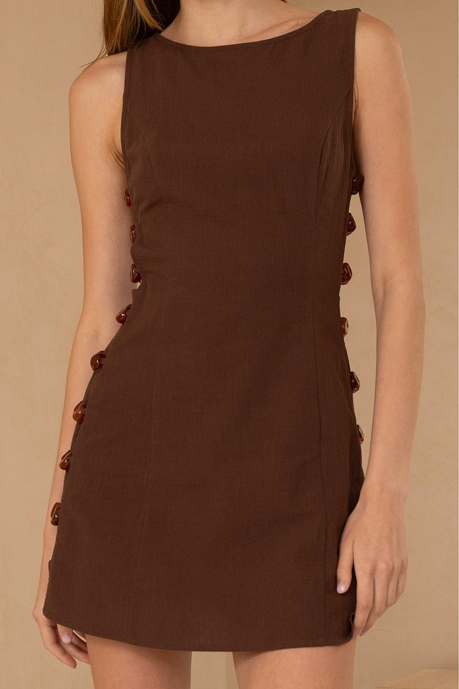 Brown Beaded Dress