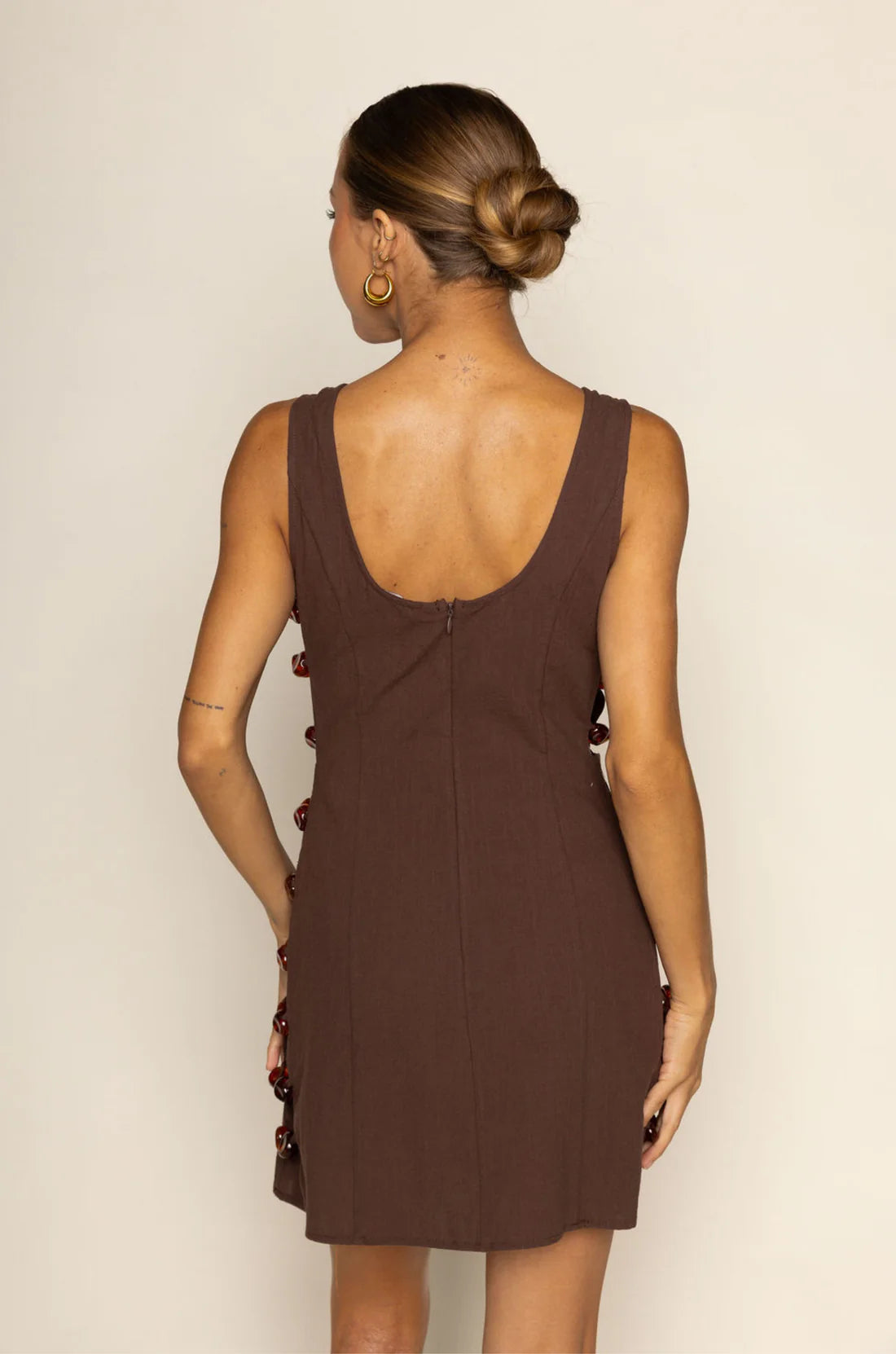 Brown Beaded Dress