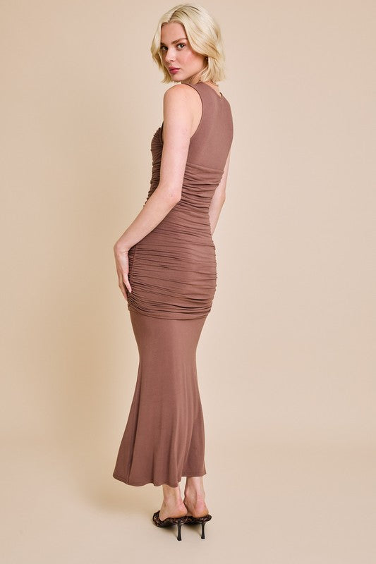 Espresso Ruched Dress