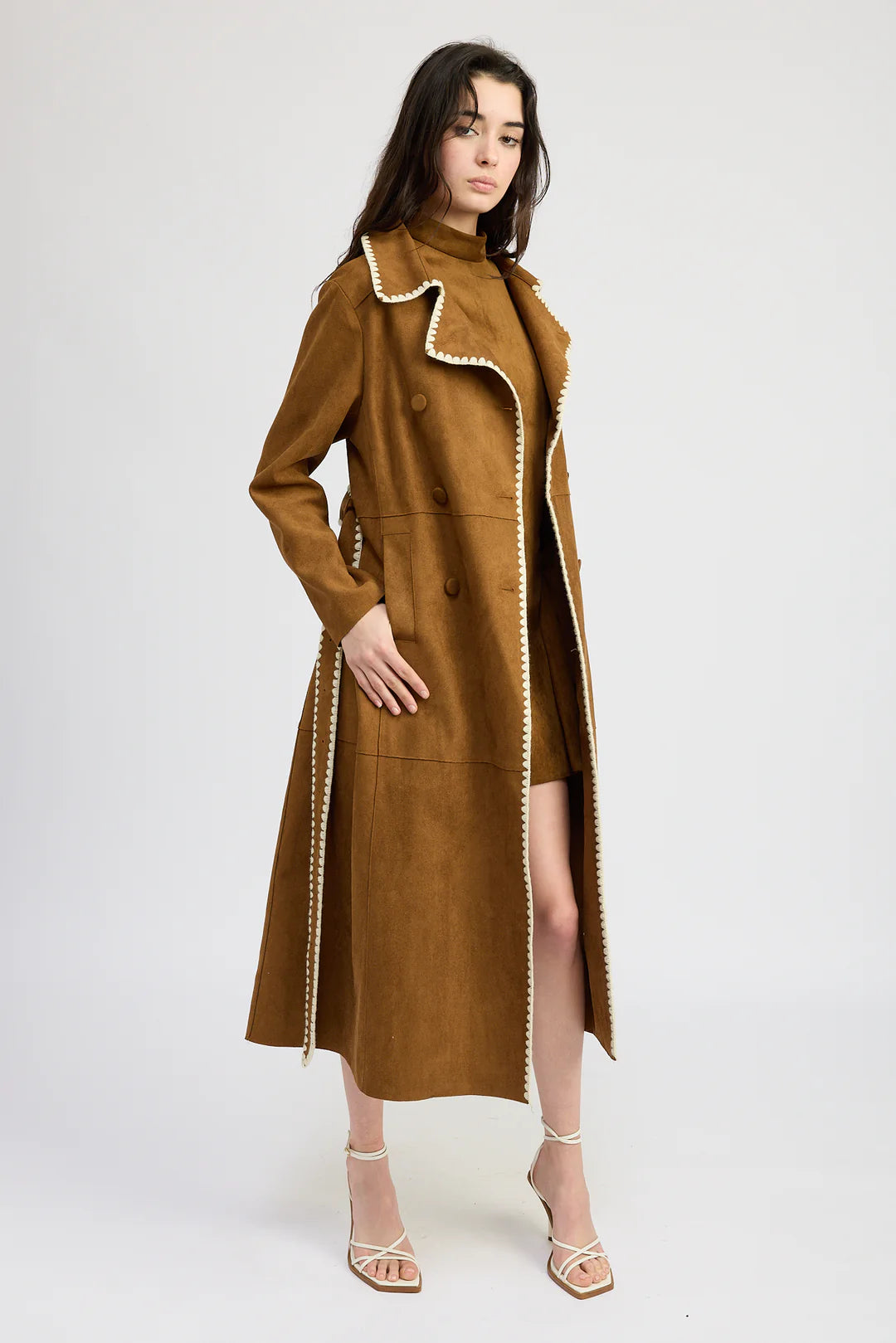 Suede Trench Coat