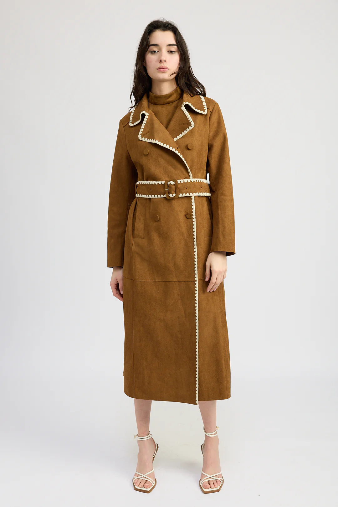 Suede Trench Coat