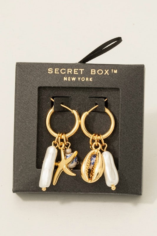 Gold Charm Mini Hoop