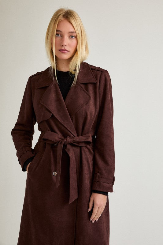 Lisbon Suede Trench Coat
