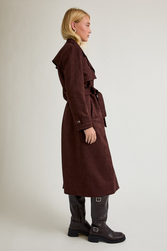 Lisbon Suede Trench Coat