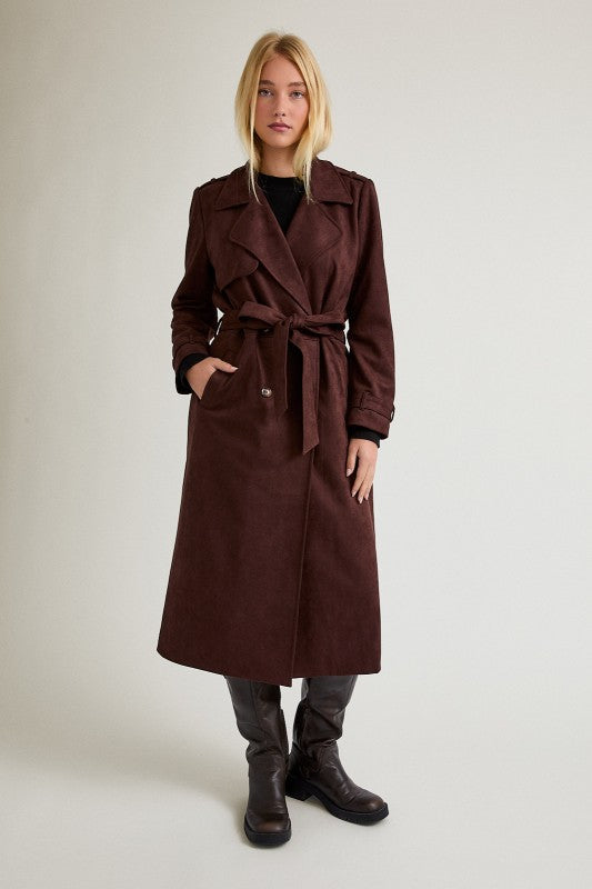 Lisbon Suede Trench Coat