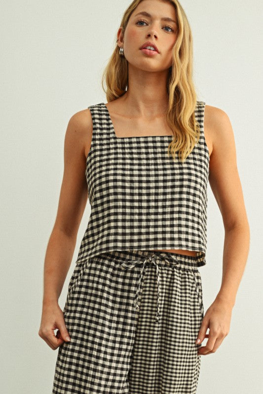 Gingham Square Top