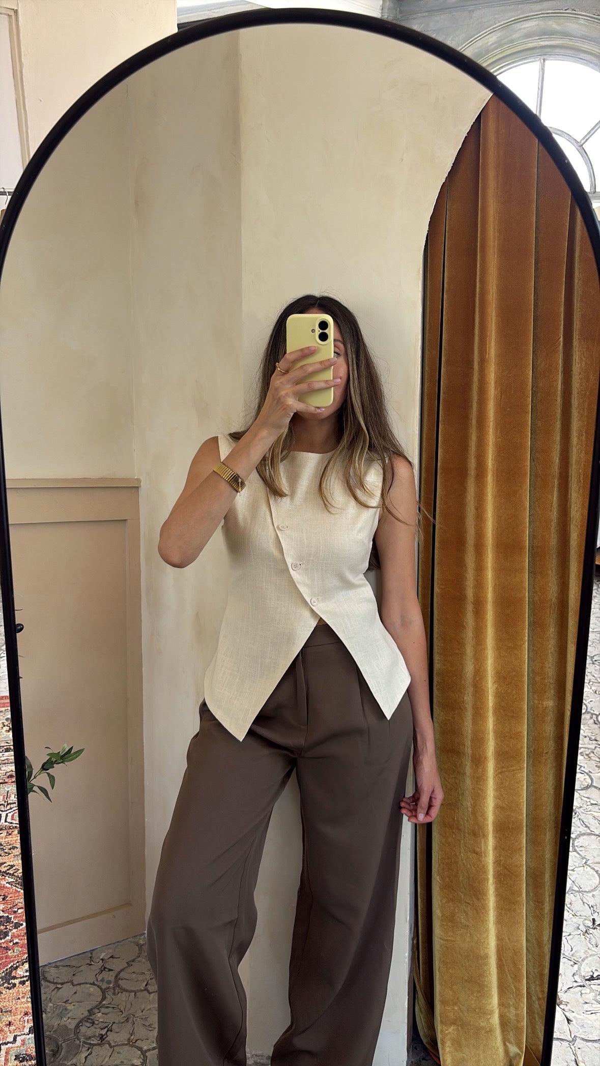 Asymmetrical Linen Vest -RESTOCKED