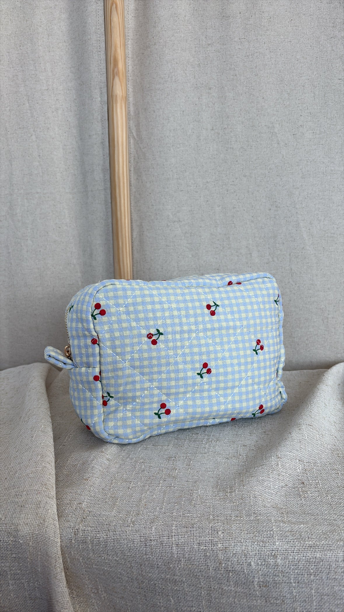 Blue Quilted Pouch