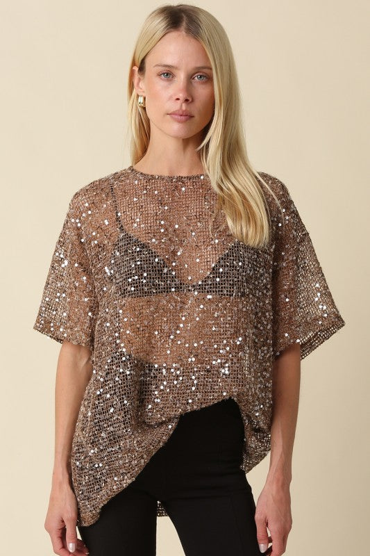 Sequin Mesh Top