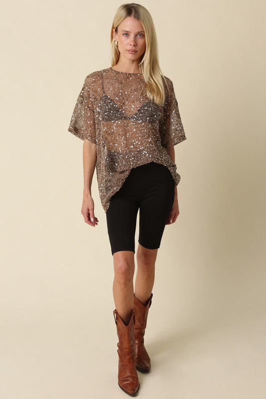 Sequin Mesh Top