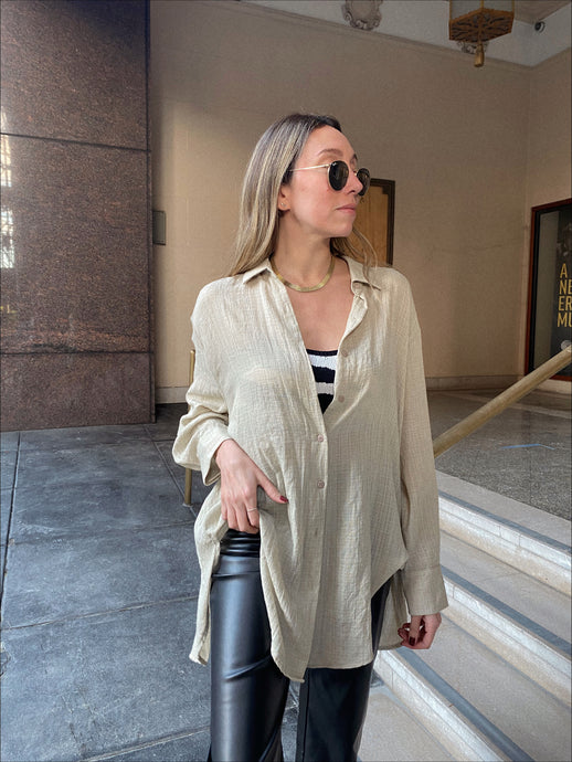 Taupe It Off Button Up Shirt