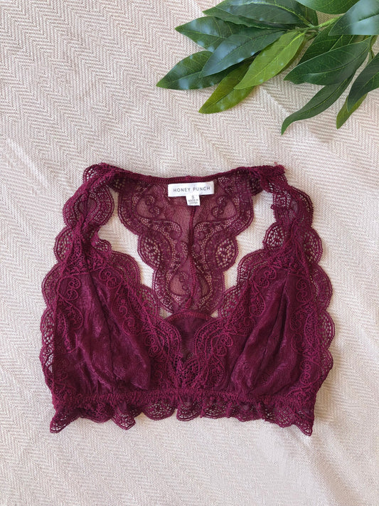 Lace Bralette - Wine